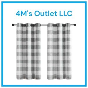 Gray and White Checkered Curtains